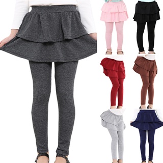 【Spot goods】◄∋☾Baby Kid Pantskirt Girl Wool Culotte Pants Child Legging Trousers Dress Candy Colour (1)