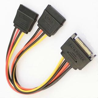 Universal SATA 15Pin Male To 2 SATA 15 Pin Female 15Pin Power HDD Splitter Connector Cable For PC Computer Black