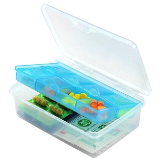 Portable Medicine Box Double-layer 8 Compartment Medicine Box Travel Medicine Box Mini Medicine Box