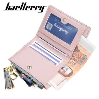 Baellerry Women Short Wallet Top Quality PU Leather Tassel Card Holder Zipper Wallet (3)