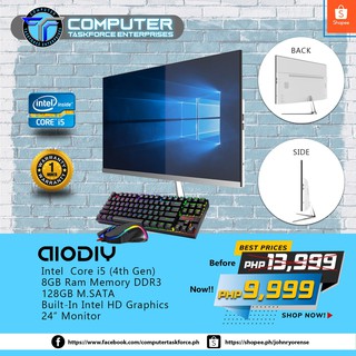 Computer All in One DIODIY Core i5 4th Gen 3.70ghz 8gb RAM 120gb M.Sata 24 inches LCD