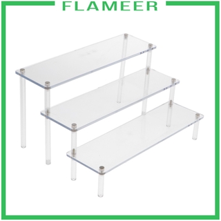 [FLAMEER] 3-Tier Acrylic Rack Makeup Figure Model Desktop Storage Display Stand Risers (4)