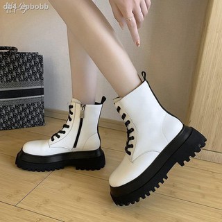 ∈▥☜Thick-soled sponge cake Martin boots female British style 2021 spring and autumn new handsome mot