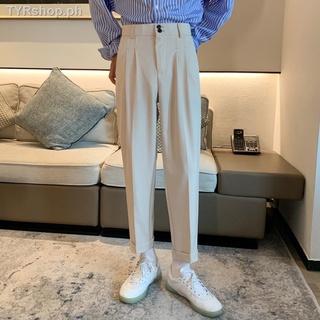 slacks Men Formal Pants casual nine-point pants men s loose straight Harajuku style pants student handsome drape small trousers1