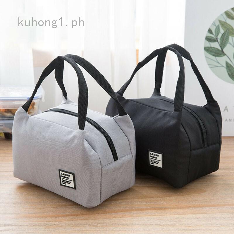 Portable Lunch Bags Insulated Canvas Box Tote Bag Thermal Cooler Food Picnic Bag