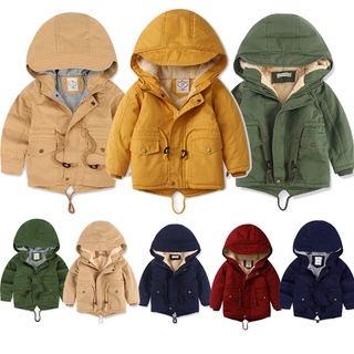 Hooded Warm Kids Boy Outerwear Spring Autumn Jacket Winter Fleece Jackets For Boy Girl Trench