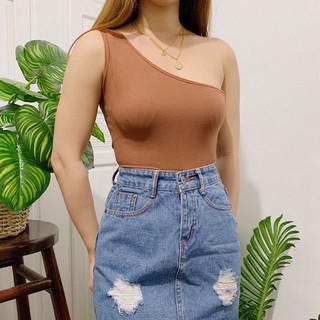 One side Off Sleeveless Crop top