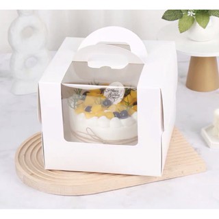 1pc New White Premium Sturdy Cake Box with window and Handle (cake board included)
