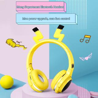 【Ready Stock】 Headset Bluetooth Headset Pikachu Anime Cartoon Wireless Bluetooth Headset Girl Student Headphones 【Rauun】 (9)
