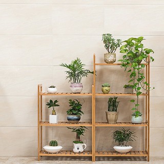 3/4 Layers Multifunctional Wooden Rack Plant Stand Flower Stand Indoor Plant Pot Holder Bamboo Garden Rack Plant Stand Rack (1)