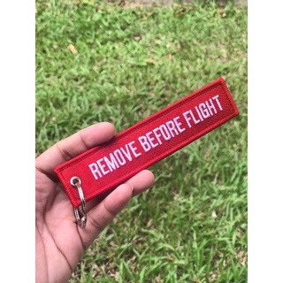 Remove Before Flight embroidered tag