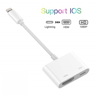 iPad iPhone to HDMI Adapter Lightning to HDMI Digital AV Adapter with Charging Port for HD TV