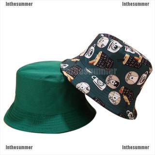 【COD√summer❄】❥ 2020 Double Side Printed Animal Bucket Hat Fisherman Outdoor Travel Sun Cap New