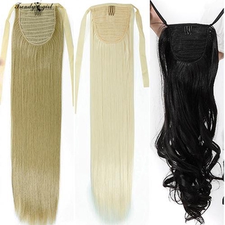 Nice!!!Women Binding Ponytail Hairpiece Clip in Hair Extensions (2)