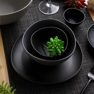 Bilibili Nordic Japanese Ceramic Tableware Set Wind Black/Gray Western Steak Plate Triangle Bowl
