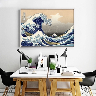 The Great Wave of Kanagawa Ukiyoe Japanese Art Poster Vintage Wall Canvas Print Famous Painting Living Room Decoration Picture