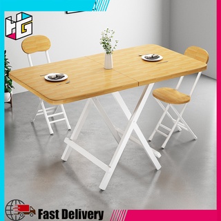 H&G Nordic Foldable Dining Table Space-saving Dining Table Wooden Table Length Size 100/120CM