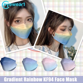 Korea KF94 4Ply Face mask 10Pcs Gradient Rainbow style Mask for adult eyewear.my