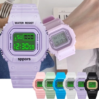 Women & Men Couple Fashion Simple Digital Luminous Square Electronic Watch/ Student Waterproof Multi-function Sports Watch