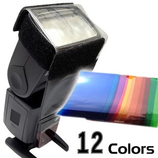 12pcs Strobist Flash Color card diffuser Lighting Gel Pop Up
