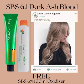 Hair Luxury Supplies Sunbright Series 6.1 Dark ash blond+ 9% Oxidizer Set Sunbright Series Hair Colo