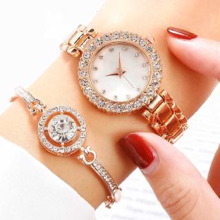 Fashion Women Bracelet Diamond Watches Set Luxury Bangle Quartz Wrist Watch
