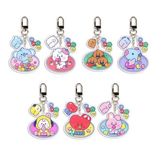 KPOP BTS BT21 Cute Cartoon Keychain Fashion Creative Backpack Pendant Key Pendant Fans Gift