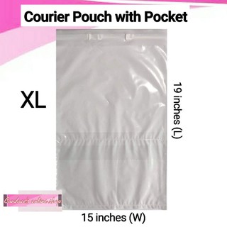 ( EXTRA LARGE ) 100pcs Courier Shipping Pouch with waybill Pocket Plain White