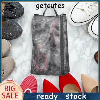 Mesh Portable Travel Shoe Bag Zipper Storage Breathable Organizer Cosmetic Pouch