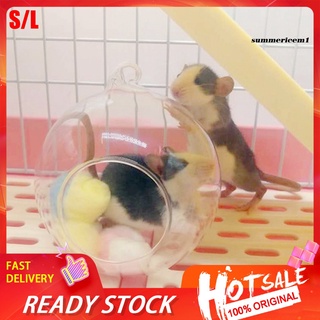 ✖¤▨【Ready Stock】Small Pet Hamster Summer Glass Cooling House Bed Hanging Cage Nest Box Case