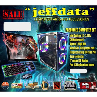 ❀Computer Set package Intel Dualcore 2.5g-3.0ghz 4gb Hdd LCD 17 lcd 512mb 64b Mini tempered(jeffdata