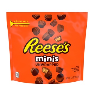 REESE'S Minis Milk Chocolate Peanut Butter Cups Candy, Unwrapped, 7.6 oz, Pack