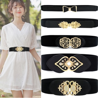 waistband three get one free Korean style belt female ornament with skirt elastic waist seal wide and narrow elastic belt thin black fashion belt New