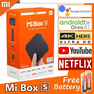 home appliance❁♙[Free Batteries]Original Xiaomi MI Tv BOX S [Global Version] 4K Ultra HD Android 8.1