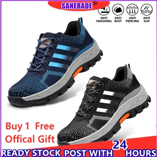 【 100% High Quality 】Size 35-48 ADIDAS Safety Shoes Style Sneakers Men Women Low-Cut Steel Toe Cap W