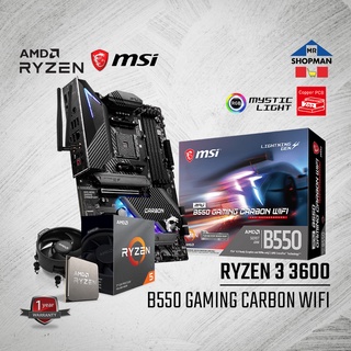 AMD Ryzen 5 3600 Processor w/ MSI B550 Gaming Carbon Wifi Motherboard