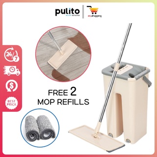 Home & Living Mop With Bucket Floor Map Strong Squeeze Spinner Cleaning Equipment Warranty 6 Months