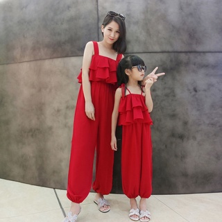 Family Fitted Beach Romper Mother Daughter Jumpsuit