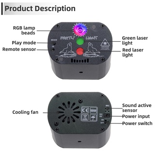 Mini DJ Disco Light Party Stage Lighting Effect Voice Control USB Laser Projector Strobe Lamp Home (4)