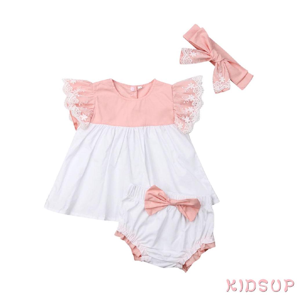 ★HZL3PCS Newborn Baby Girl Outfits Clothes Tops Dress+Tutu