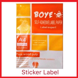 BOYE Paper Sticker Label Glossy A4*100sheets