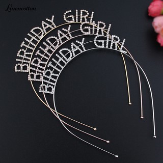 Metal Inlaid Birthday Girl Hair Hoop Party Crown Supplies
