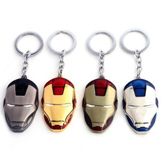 Movie Marvel The Avengers Iron Man Mask Metal Keychain Car key ring pendant bag Jewelry
