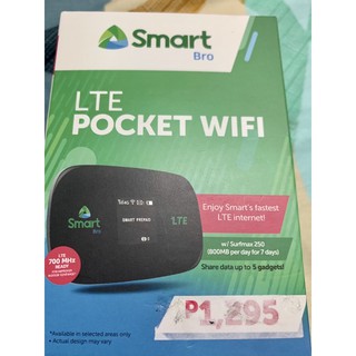 Smart Bro Prepaid LTE Pocket WiFi with FREE P250 Surfmax card