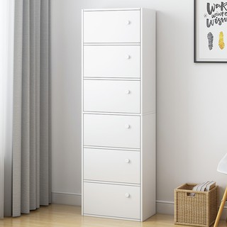 Storage cabinet simple finishing combination multi-layer locker wardrobe space saving box home bedroom shelf < (1)