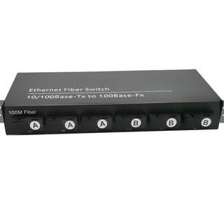 Used Fiber Switch 6 SC Port 2 RJ45 10 / 100M Ethernet Switch Media Converter