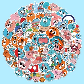 50pcs Anime Cartoon The Amazing World of Gumball Waterproof PVC Stickers for Skateboard Helmet Children Toys Stickers (1)