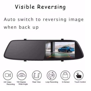Full HD 1080P Touch Screen Dash Cam Dual Rearview Mirror Car Camera Rearview Mirror Car DVR Dash Ca