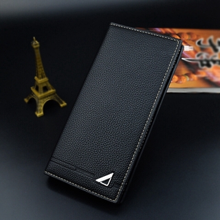 Men's long multi-card position thin section fashion 3 fold soft large capacity wallet (3)