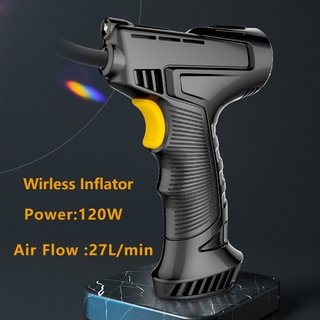 Portable 120W Car Air Compressor Wireless Inflatable Pump With LED Lamp Rechargeable Digital Air
